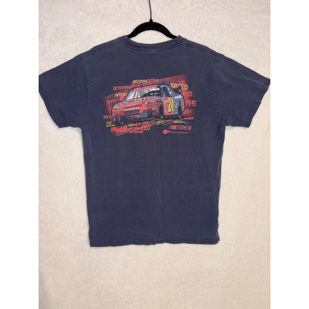 Jeff Gordon NASCAR vintage 90s Winners Circle 24 T-Shirt Navy Blue DuPont size L - Picture 8 of 8